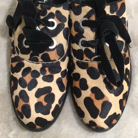 ๐ SHELLYS LONDON โ Frankie โ Animal Print Calf Hair Oxford Lace Up Shoes - Picture 3 of 10